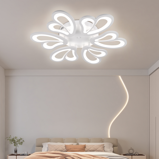 LED-es csillár távirányítóval BLOSSOM 78W, 6 szirom, átmérő 60cm, hideg/meleg/semleges fény, szabályozható, fehér LED-es csillár távirányítóval Alapértelmezett cím Alessandro Design