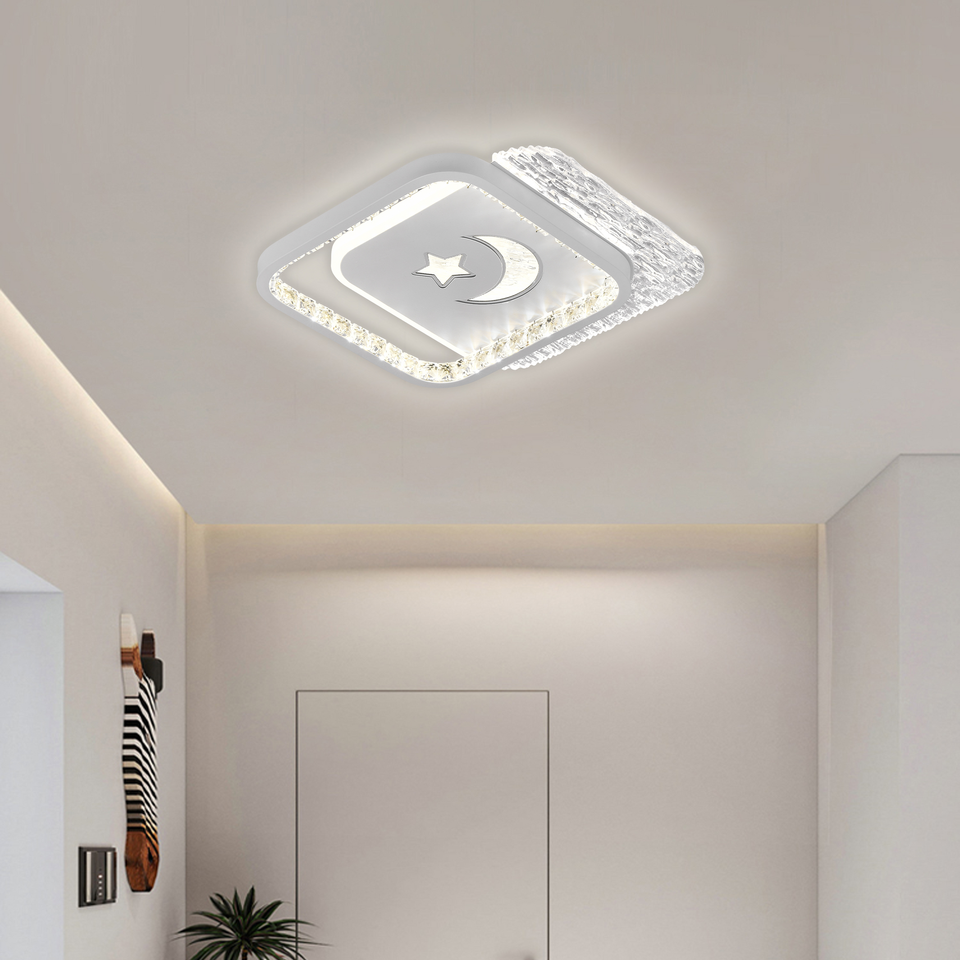 LED csillár PERU 38W, 2 négyzet, hideg/meleg/semleges fény, fehér LED csillárok Alapértelmezett cím Alessandro Design