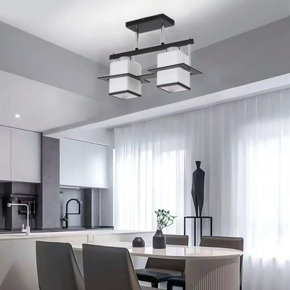 Aramis klasszikus csillár fa négyzetes árnyalattal 2X E27 szürke fekete klasszikus csillárok alapértelmezett cím Alessandro Design