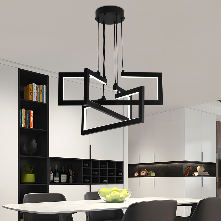Lustra LED cu telecomanda ,Suspendata 71W, 3 Elemente, lumina Rece/Calda/Neutra, Dimabila, Inaltime Reglabila, Negru Lustre LED cu Telecomanda Default Title Alessandro Design