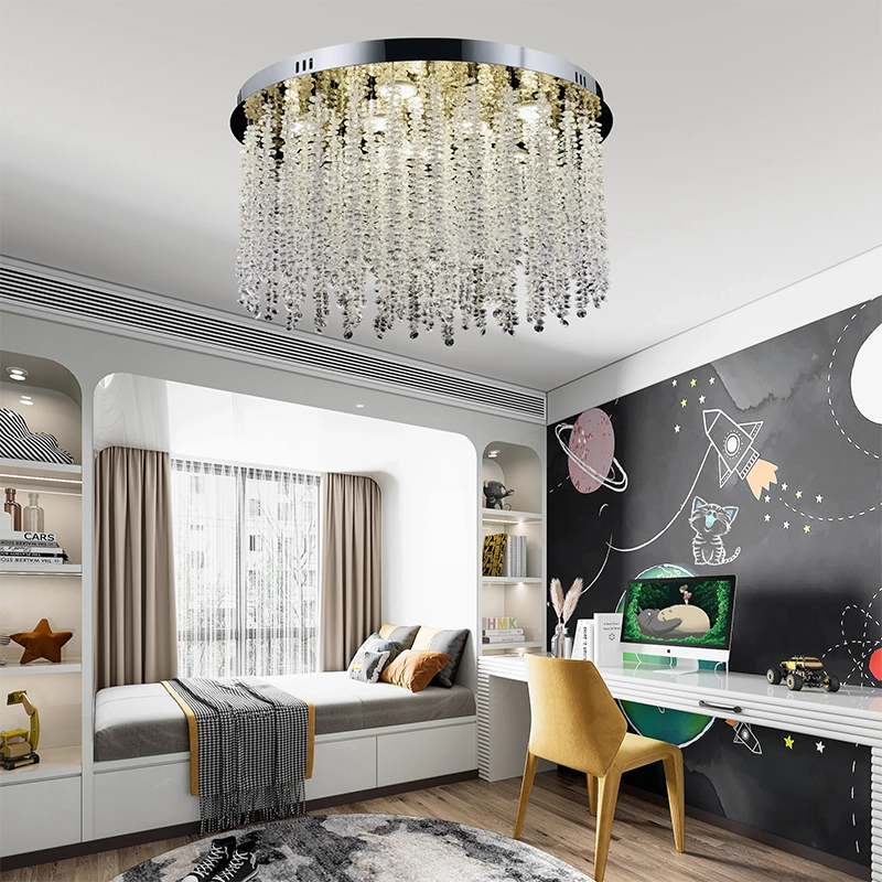 Crystal LED csillár LLC215/400WH kerek, 22W, hideg/meleg/semleges fény, kristály, arany