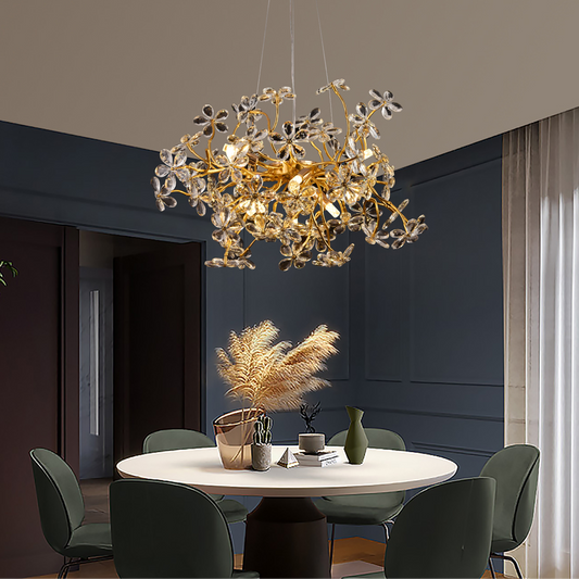 Candelabru Cristal AURAFLOR Magno, 9x G9, Crom si Cristale , 55cm, Inaltime Reglabila Candelabre Cristal Default Title Alessandro Design
