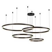 Lustra LED suspendata cu telecomanda LT813/4BK 139W, 4 Cercuri, lumina Rece/Calda/Neutra, Dimabila, Negru, Inaltime Reglabila Lustre LED cu Telecomanda Default Title Alessandro Design