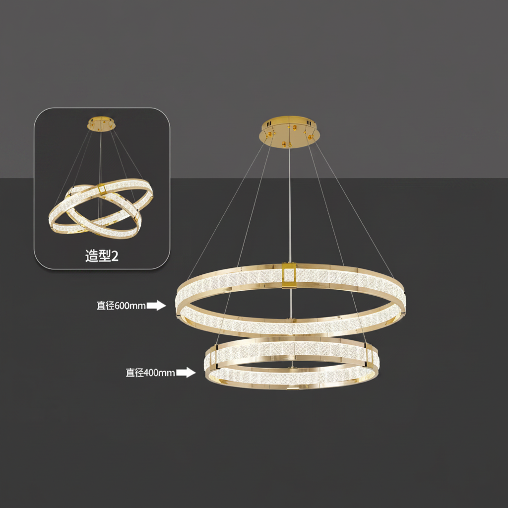 Candelabru Cristal, LINDERHOF Magno, 61W, Diametru 60cm, Lumina Rece/Calda/Neutra, Auriu, Inaltime Reglabila Lustre LED cu Telecomanda Default Title Alessandro Design