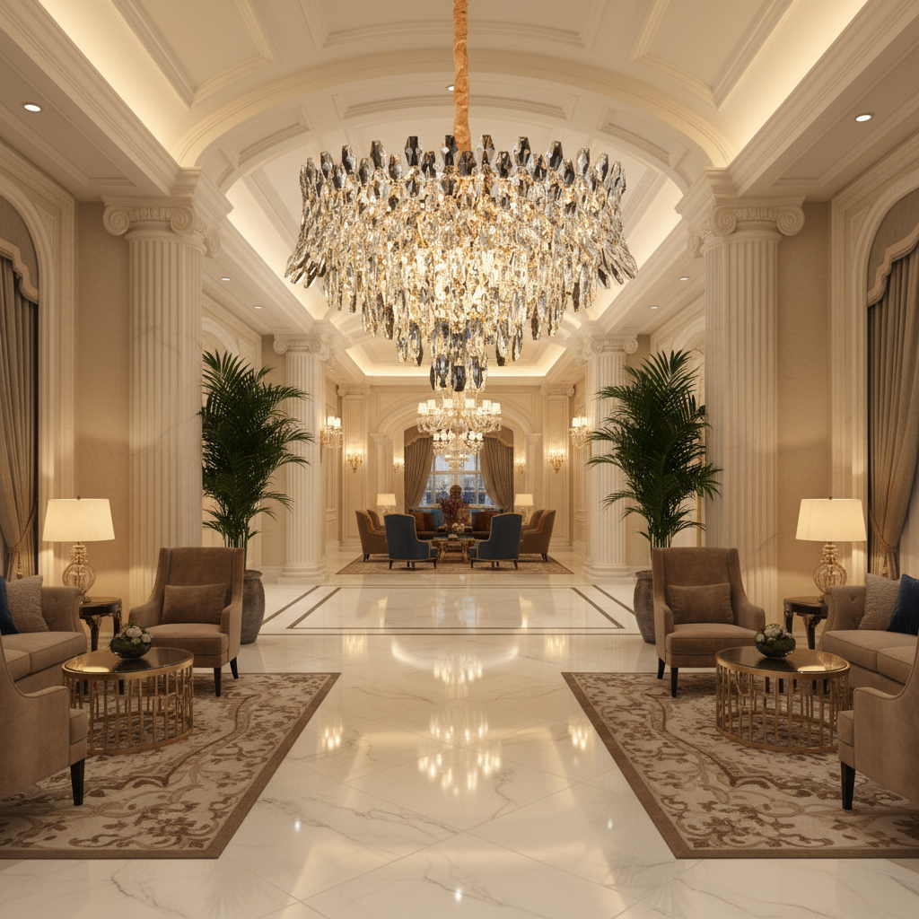 Candelabru Cristal MONARCH Magno 12xE14, Diametru 60cm, Inaltime 40cm, Auriu Lucios, Inaltime Reglabila, Design Elegant Candelabre Cristal Default Title Alessandro Design