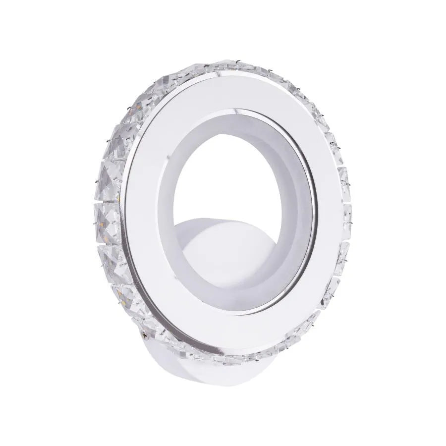 Borandis LED fali lámpa 16 W, fehér, krómozott, akril és kristály, hideg/meleg/semleges fény Beltéri fali lámpák Alapértelmezett cím Alessandro Design