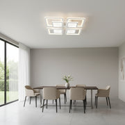 LED-es csillár távirányítóval SUSAN 96W, 4 négyzet, hideg/meleg/semleges fény, szabályozható, fehér LED-es csillár távirányítóval Alapértelmezett cím Alessandro Design
