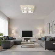 LED-es csillár távirányítóval SUSAN 96W, 4 négyzet, hideg/meleg/semleges fény, szabályozható, fehér LED-es csillár távirányítóval Alapértelmezett cím Alessandro Design