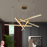 Lustra LED suspendata cu telecomanda GINEVRA 63W, 5 Elemente, lumina Rece/Calda/Neutra, Auriu Lustre LED cu Telecomanda Default Title Alessandro Design