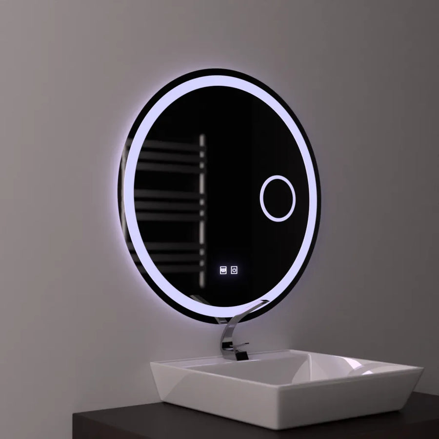 LED kerek tükör 70 cm, Touch Luxor, páramentesítő rendszer, szabályozható fürdőszobai tükör LED-del és páramentesítővel, alapértelmezett cím Alessandro Design