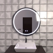 LED-es kerek tükör 60 cm, Lucea Touch, páramentesítő rendszer, szabályozható fürdőszobai tükör LED-del és páramentesítővel, alapértelmezett cím Alessandro Design