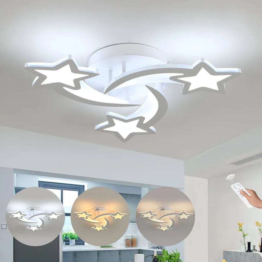 LED-es csillár távirányítóval IPOMOEA 51W, 3 csillag, hideg/meleg/semleges fény, szabályozható, fehér LED-es csillár távirányítóval Alapértelmezett cím Alessandro Design