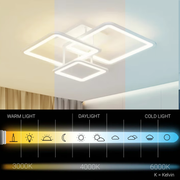 Lustra LED cu telecomanda ZOE, 60W, 3 Patrate, lumina Rece/Calda/Neutra, Dimabila, Alb Lustre LED cu Telecomanda Default Title Alessandro Design
