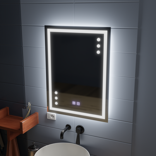 Mirror LED Touch Infima Demist System 60X80cm Tükrök Korman E Alapértelmezett cím Alessandro Design