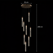 Candelabru Cristal LED 21W, VERTILUX Supremo, Lumina Calda/Neutra/Rece, Diametru 35cm Auriu Candelabre Cristal Default Title Alessandro Design