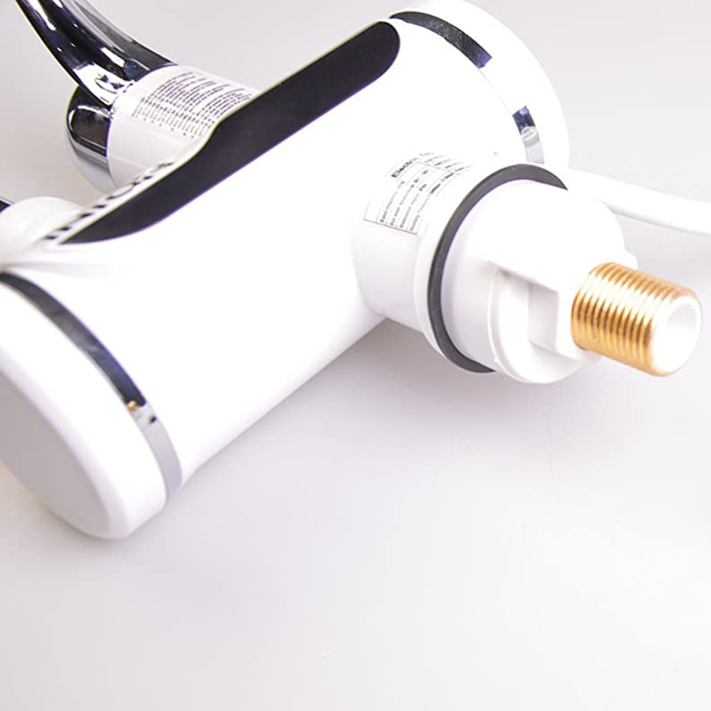 Elektromos csaptelep azonnali vízmelegítéssel, LED-es hőmérséklet kijelző, vízszintes mosogató/kád rögzítéssel, teljesítmény 3000 W, melegvíz 30°C-60°C, fehér, Z007XDT Konyhai csaptelepek Alapértelmezett cím Alessandro Design