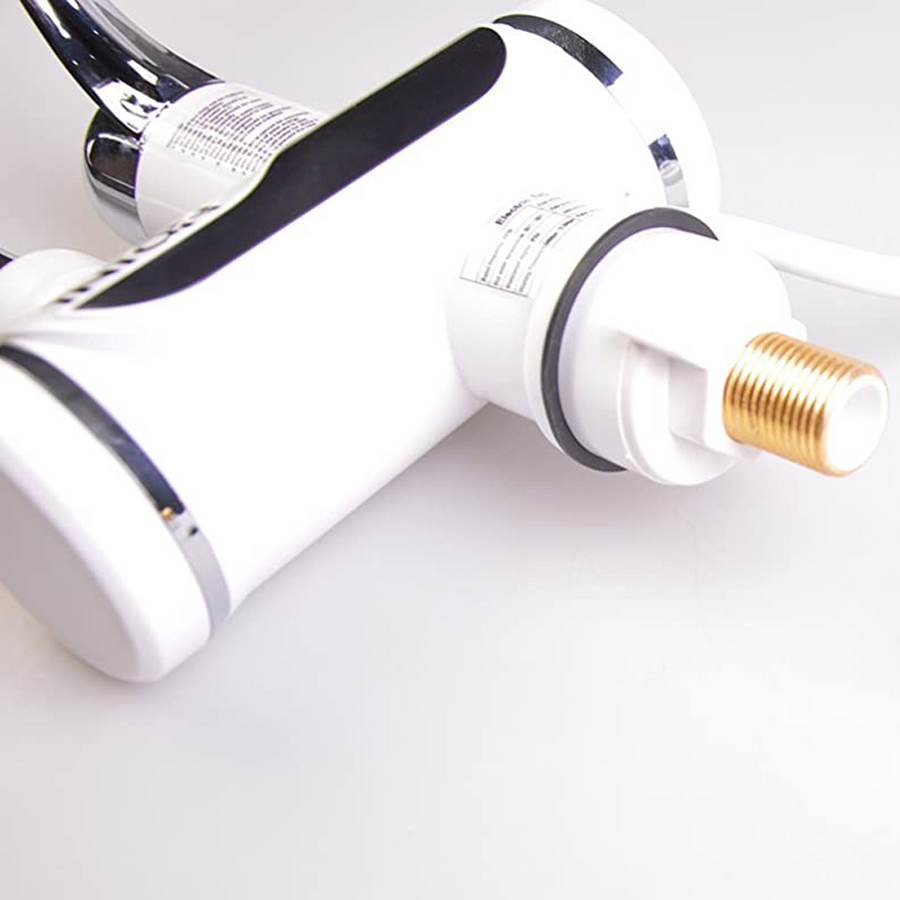 Elektromos csaptelep azonnali vízmelegítéssel, LED-es hőmérséklet kijelző, vízszintes mosogató/kád rögzítéssel, teljesítmény 3000 W, melegvíz 30°C-60°C, fehér, Z007XDT Konyhai csaptelepek Alapértelmezett cím Alessandro Design