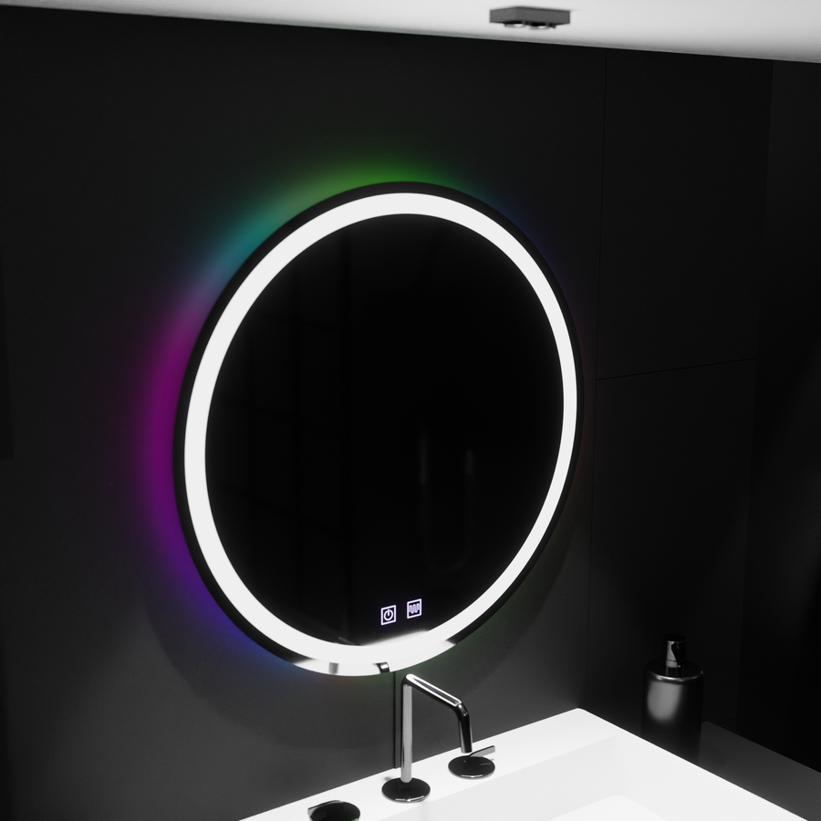 Kerek LED-es tükör 60 cm, Spectrum Touch, RGB, Páramentesítő rendszer Tükrök Korman E Alapértelmezett cím Alessandro Design