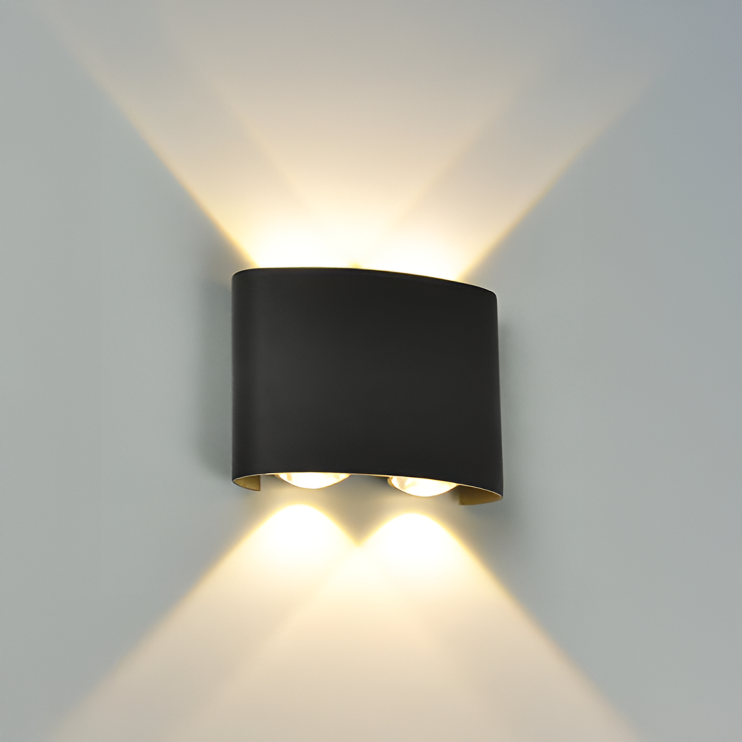 Aplica LED de Exterior si Interior, 4 Surse x 1W, IP65, ABS, Negru, 3000K Aplice de Exterior Default Title Alessandro Design