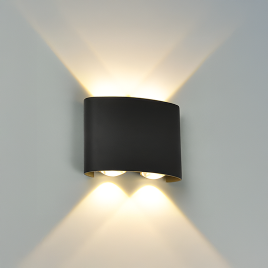 Aplica LED de Exterior si Interior, 4 Surse x 1W, IP65, ABS, Negru, 3000K Aplice de Exterior Default Title Alessandro Design