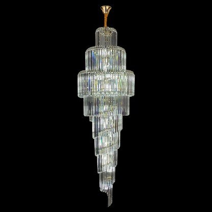 Candelabru Cristal CC8043/600H1800GD, Diametru 60cm, Inaltime 180cm, Auriu Lucios, Inaltime Reglabila, Design Elegant Candelabre Cristal Default Title Alessandro Design