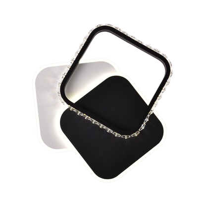 Kristály LED-csillár PRISMIQ 39W, 3 négyzet, hideg/meleg/semleges fény, fekete LED-csillárok Alapértelmezett cím Alessandro Design