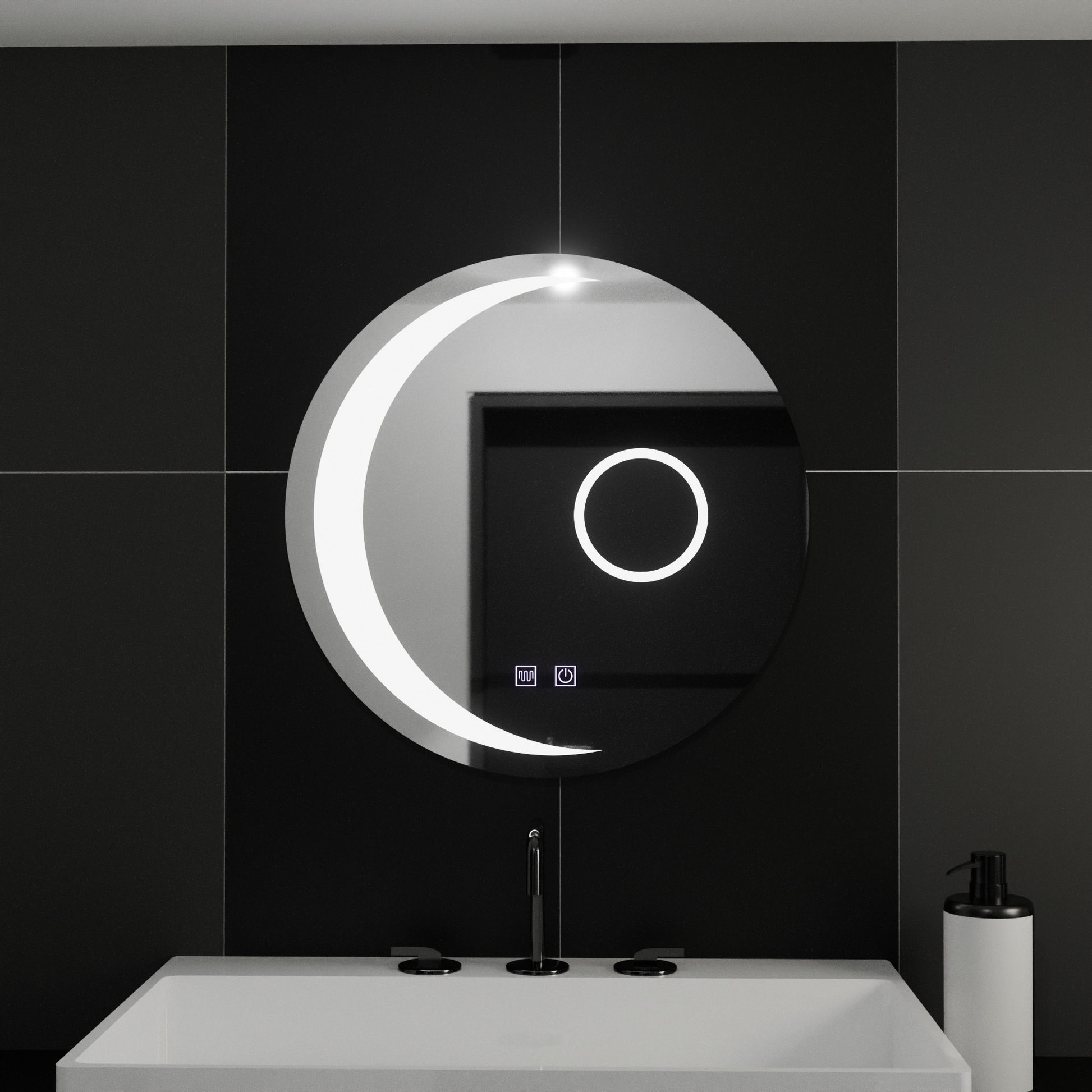 LED kerek tükör, 60 cm, Orbis Touch, páramentesítő rendszer, szabályozható tükrök Korman E alapértelmezett cím Alessandro Design