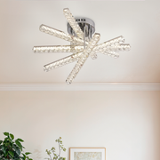 LED csillár távirányítóval LUELLA 79W 5 elemes, Lineáris, Hideg/Meleg/Semleges fény, Szabályozható, Ezüst kristály LED csillár Alapértelmezett cím Alessandro Design