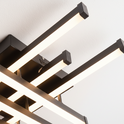 LED csillár távirányítóval LINEX, 108 W, 8 elem, hideg/meleg/semleges fény, szabályozható, fekete LED csillárok távirányítóval Alapértelmezett cím Alessandro Design