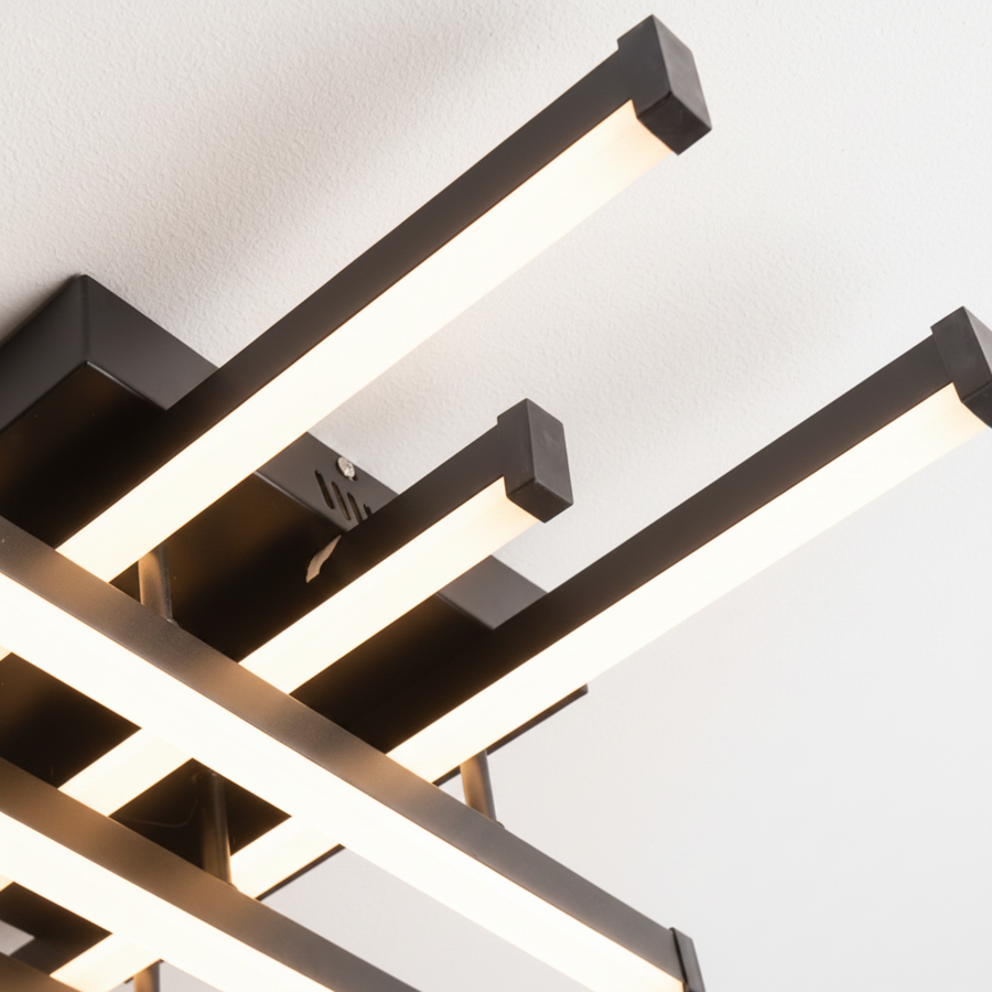LED csillár távirányítóval LINEX, 108 W, 8 elem, hideg/meleg/semleges fény, szabályozható, fekete LED csillárok távirányítóval Alapértelmezett cím Alessandro Design