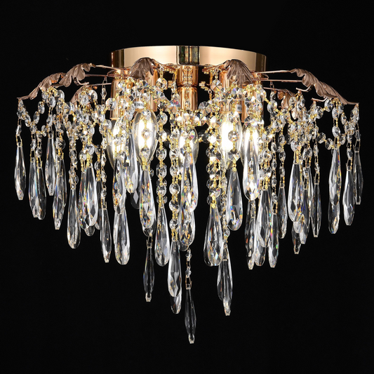 Candelabru Cristal LUMIRA Eleganza , 5x E14, Diametru 48cm, Auriu Lucios Candelabre Cristal Default Title Alessandro Design