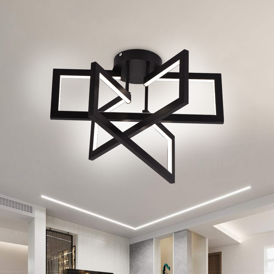 Lustra LED cu telecomanda 72W, 3 Elemente, lumina Rece/Calda/Neutra, Dimabila, Negru, LT750/3BK Lustre LED cu Telecomanda Default Title Alessandro Design