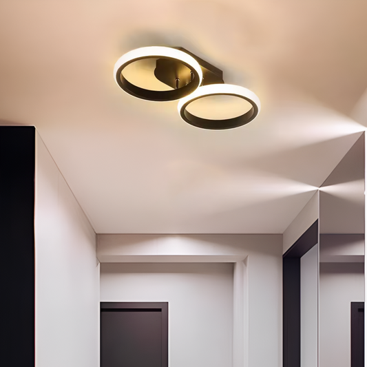Lustra LED Celio , 16W, 2 Cercuri, Lumina Rece/Calda/Neutra, Negru Lustre LED Default Title Alessandro Design