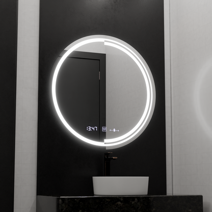 LED kerek tükör, 60 cm, MotionGlow Sensor Consuel Marcello, páramentesítő rendszer, óra és hőmérő, szabályozható tükrök Marcello alapértelmezett cím Alessandro Design