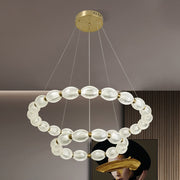 Lustra LED suspendata FAUSTO, 83W, lumina Rece/Calda/Neutra, Inaltime Reglabila, Auriu Lustre Moderne Default Title Alessandro Design