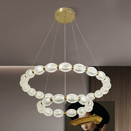 Lustra LED suspendata FAUSTO, 83W, lumina Rece/Calda/Neutra, Inaltime Reglabila, Auriu Lustre Moderne Default Title Alessandro Design