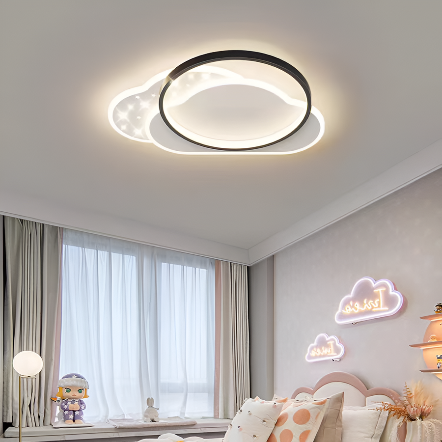 LED csillár távirányítóval NUVIA 71W, felhő, hideg/meleg/semleges fény, szabályozható, fekete LED-es csillárok távirányítóval Alapértelmezett cím Alessandro Design
