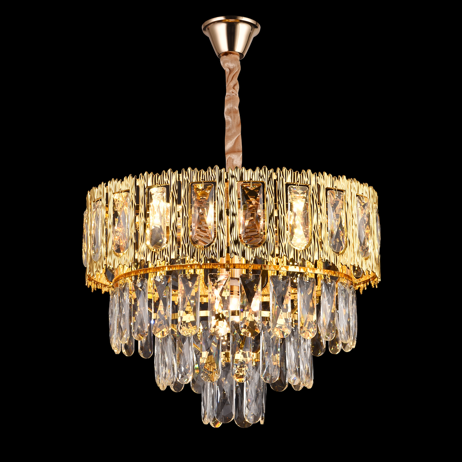 Candelabru Cristal BELVEDERE Nobile 5xE14, Diametru 40cm, Auriu Lucios, Inaltime Reglabila Candelabre Cristal Default Title Alessandro Design