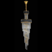 Candelabru Cristal CC900/600X1800, 27xE14, Diametru 60cm, Inaltime 180cm, Auriu Lucios si Negru, Inaltime Reglabila, Design Elegant Candelabre Cristal Default Title Alessandro Design