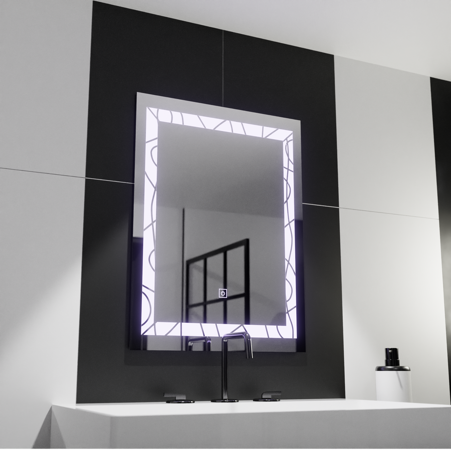 Téglalap alakú LED tükör, 60x80 cm, Deco Frame Basic Touch Mirrors Korman C Alapértelmezett cím Alessandro Design