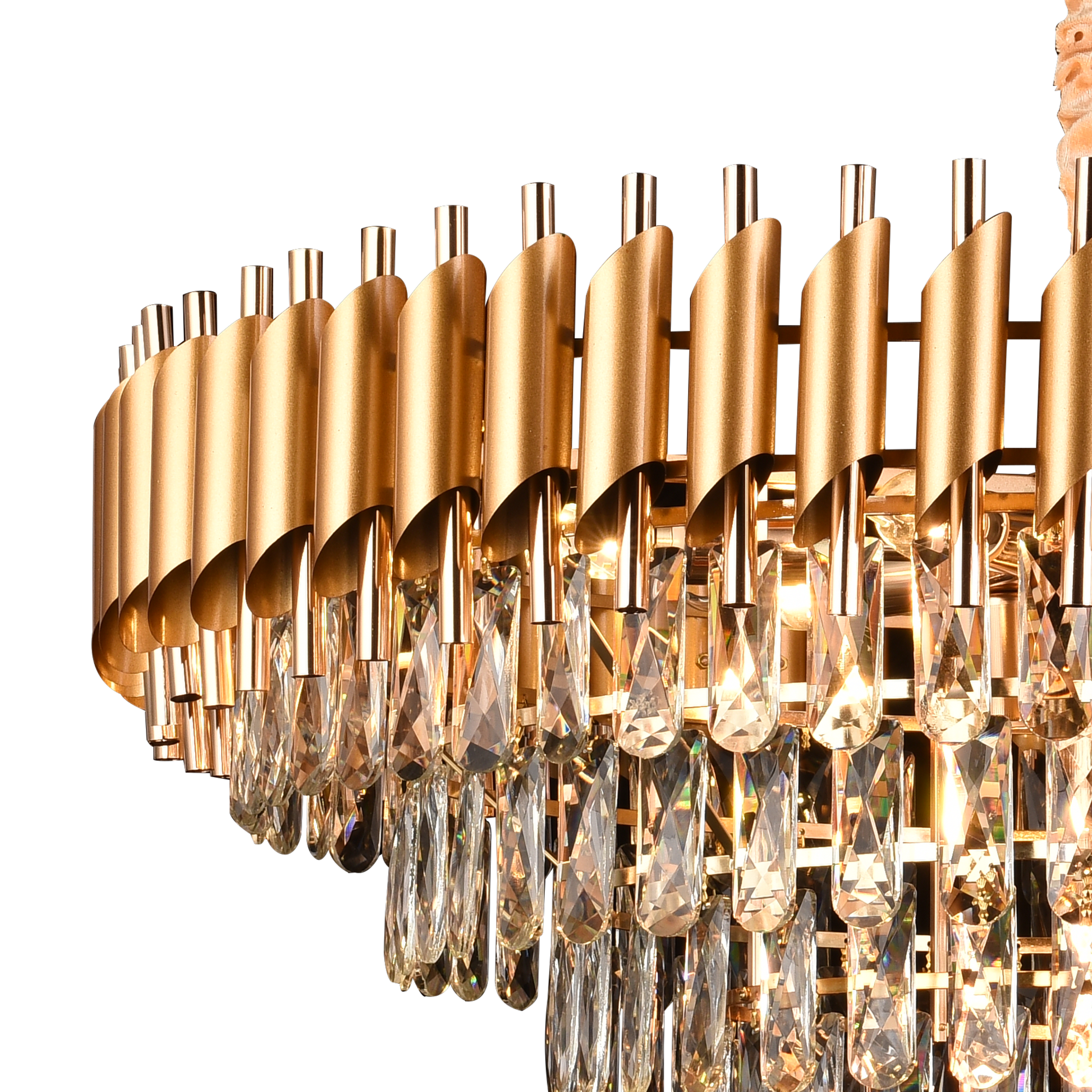 Candelabru Cristal VERSAILLES Supremo, CC900/800GD, 12xE14, Diametru 80cm, Auriu Lucios, Inaltime Reglabila, Metal si Cristal Candelabre Cristal Default Title Alessandro Design