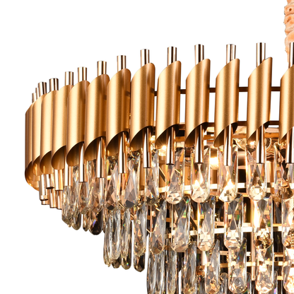 Candelabru Cristal VERSAILLES Supremo, CC900/800GD, 12xE14, Diametru 80cm, Auriu Lucios, Inaltime Reglabila, Metal si Cristal Candelabre Cristal Default Title Alessandro Design