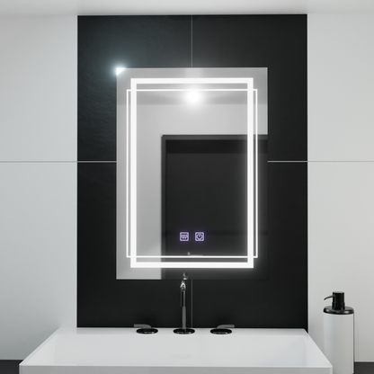 Négyszögletű LED-es tükör, 60x80cm, KOVEN Touch, páramentesítő rendszer, szabályozható tükrök Korman E alapértelmezett cím Alessandro Design