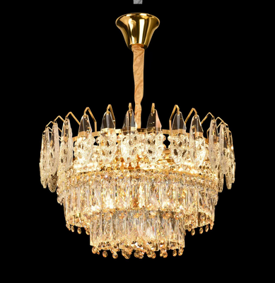 Crystal csillár CC6687/500GD 9x E14, átmérő 50cm, fényes arany, állítható magasság