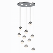 Függesztett LED-csillár távirányítóval JEREMIAS 132W, 10 elem, hideg/meleg/semleges fény, szabályozható, ezüst Modern csillárok Alapértelmezett cím Alessandro Design