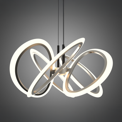 Lustra LED suspendata cu Telecomanda RIMINI 86W, 5 Elemente, lumina Rece/Calda/Neutra, Dimabila, Auriu Lustre LED cu Telecomanda Default Title Alessandro Design
