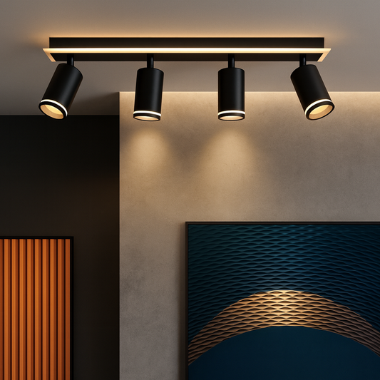 LED csillár Ellen 46W hideg/meleg/semleges fényű, állítható kivetítő akril és fekete fém LED csillárok alapértelmezett cím Alessandro Design