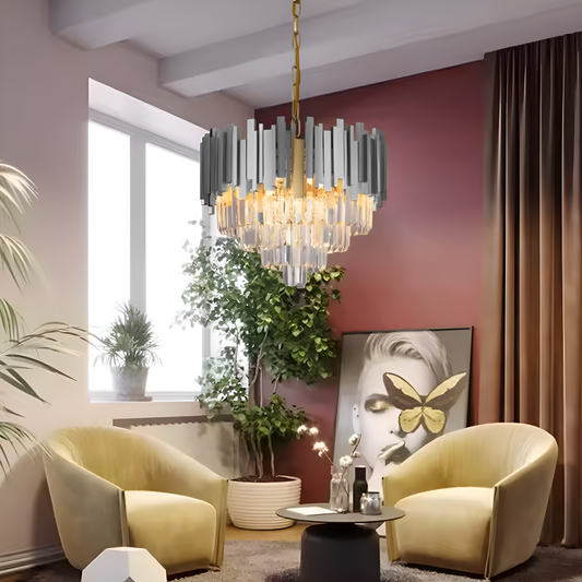 Kristály csillár BLOIS Eleganza 8xE14, átmérő 50 cm, ezüst, állítható magasságú kristálycsillárok alapértelmezett cím Alessandro Design