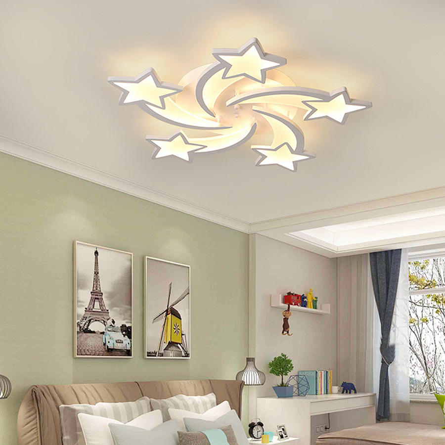LED-es csillár távirányítóval IPOMOEA 85W, 5 csillag, hideg/meleg/semleges fény, szabályozható, fehér LED-es csillár távirányítóval Alapértelmezett cím Alessandro Design