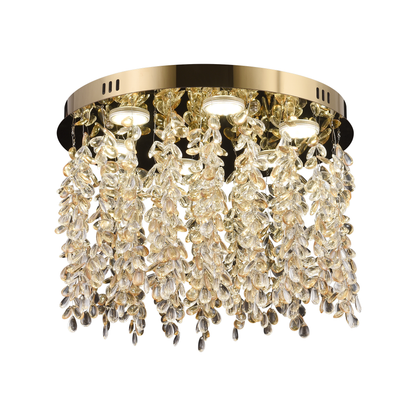 Candelabru LED Cristal LLC213/400GD Rotund, 22W, Lumina Rece/Calda/Neutra, Cristal, Auriu Candelabre Cristal Default Title Alessandro Design